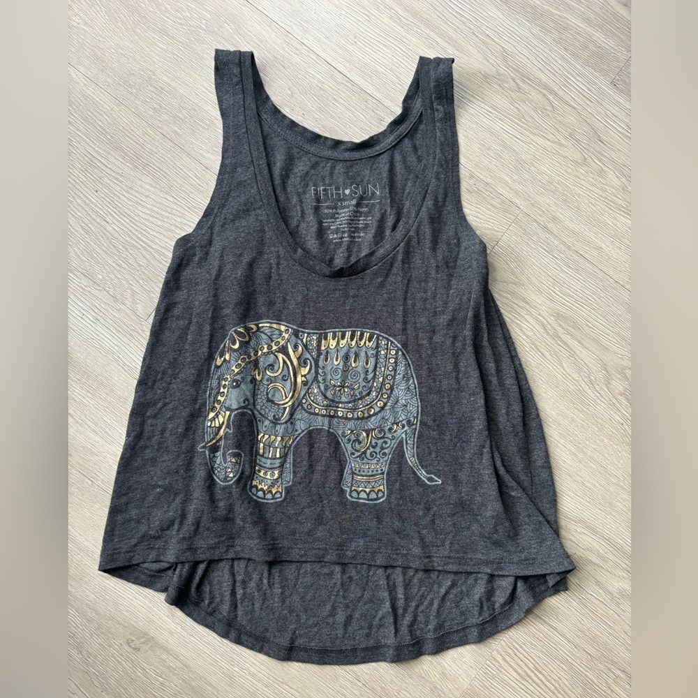 Fifth Sun Elephant Swing crop tank/top X small